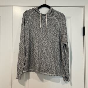 Aerie Women's Long Sleeve Hoodie Black and White Stripe Size‎ Large